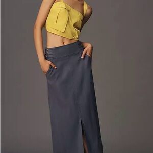 Anthropologie Black Slim Column Maxi Skirt – Effortless Chic & Timeless Style